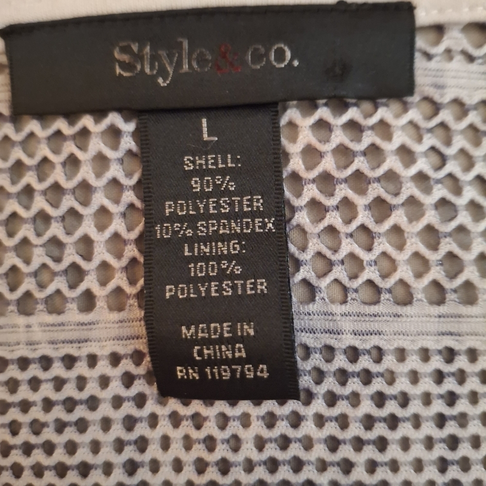 Style & Co. Women's Black and White Sheer Boho Tunic - Picture 4 of 6